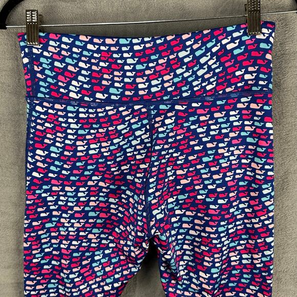 Vineyard Vines Performance Leggings Womens Small Blue Whale Logo Cropped Workout - Picture 3 of 13